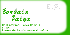 borbala palya business card